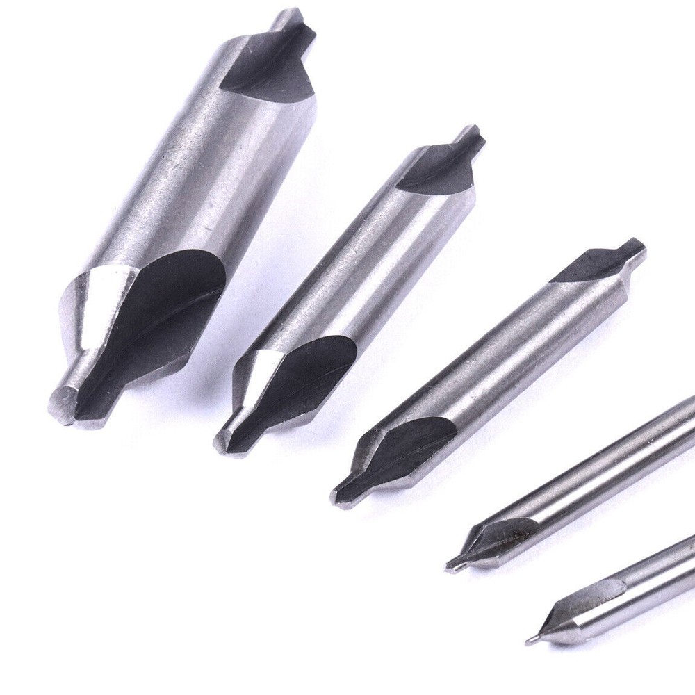 5pcs 1mm-5mm Center Drill Countersink Set 60° Angle Bits HSS Lathe Mill Press