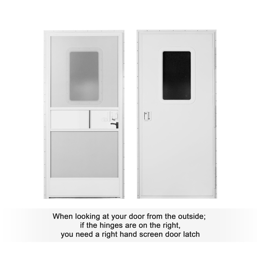 RV Screen Door Latch Left Hand Handle Kit fits Camper Motorhome Travel Trailer