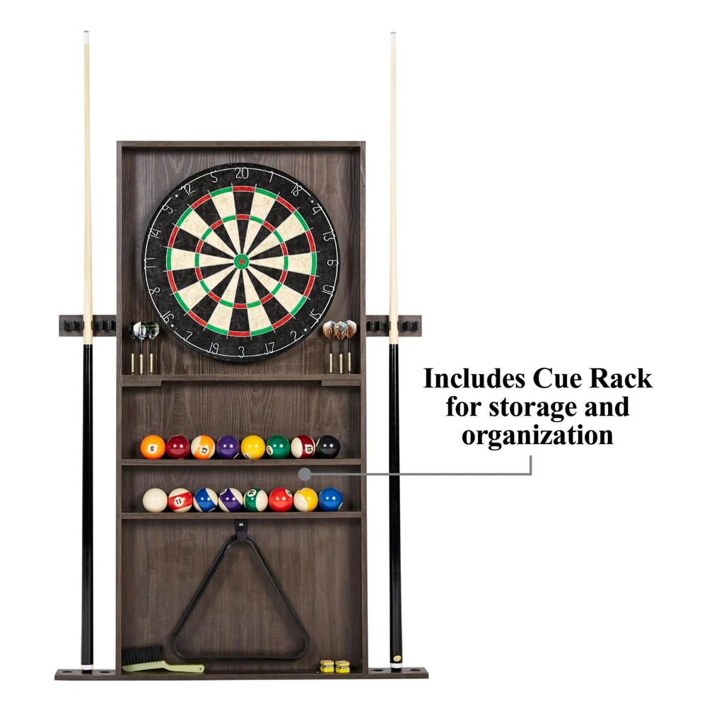 7.5 ft Billiard Pool Table with Cue Rack, Dartboard & Game Accessories