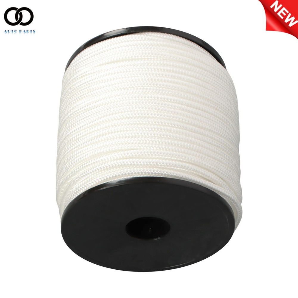 1/4 Inch Polyester Cord - 250 Foot Spool Industrial Solid Nylon Braid Rope White