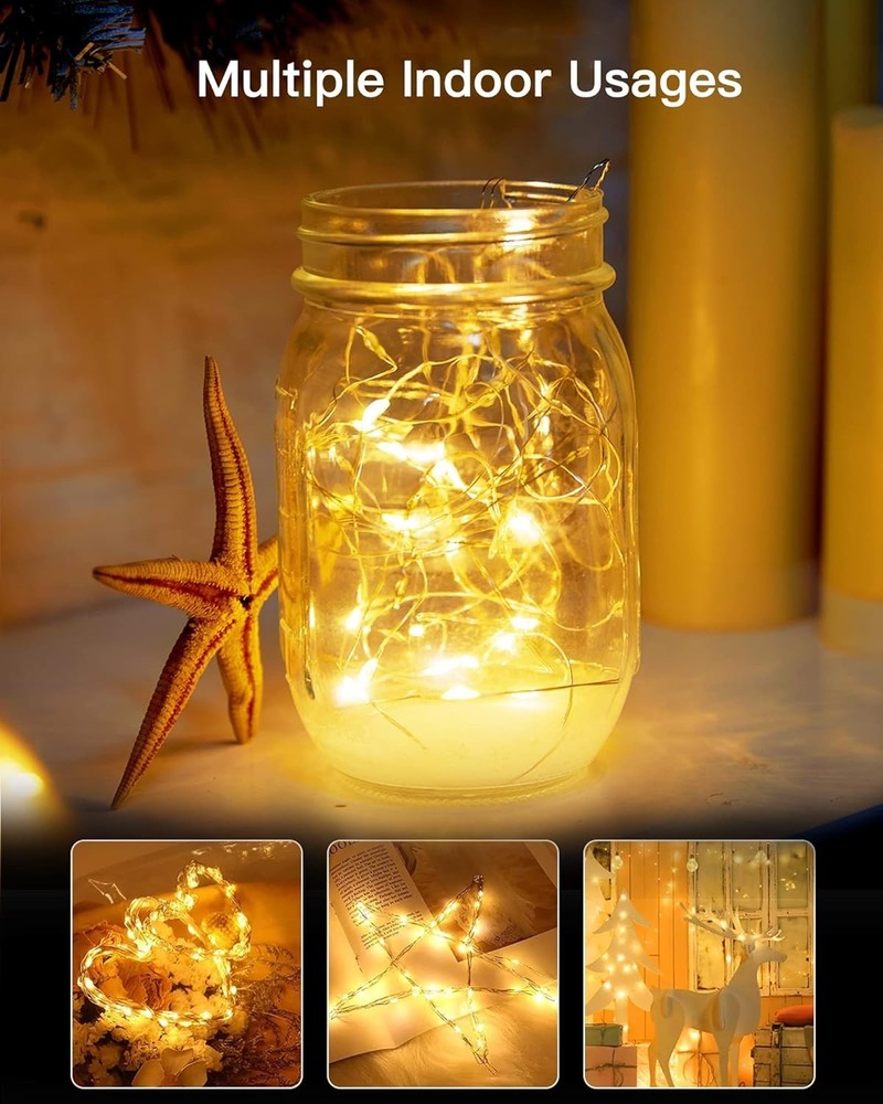 66ft Adjustable Solar String Lights with 8 Lighting Modes - Perfect for Weddings