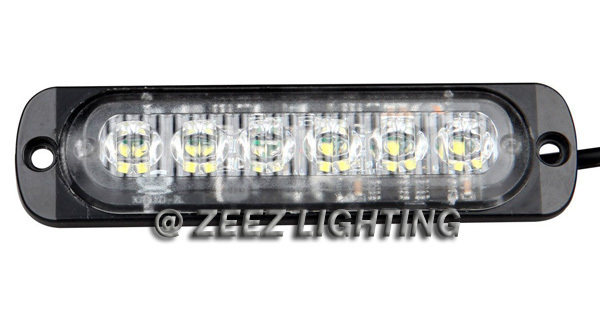 1X White 6 LED Emergency Hazard Flash Warning Caution Beacon Strobe Light Bar#09