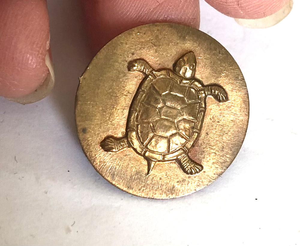 Antique Brass TURTLE Button