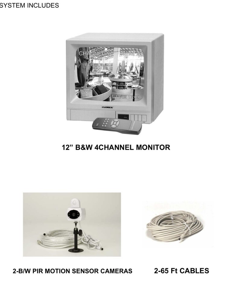 Lorex 4 Channel 2 Camera Observation System 12 Black & White SG1242-C New
