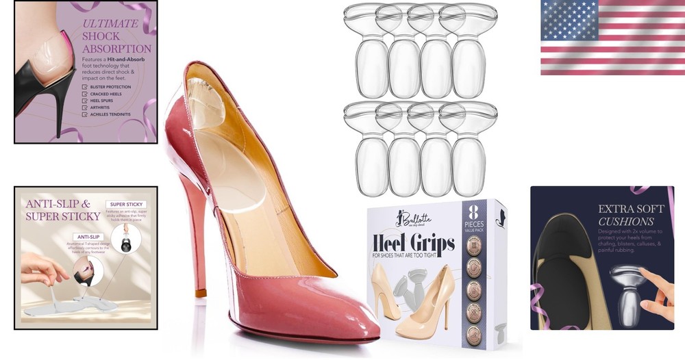 Silicone Heel Pads 8-Pack Natural