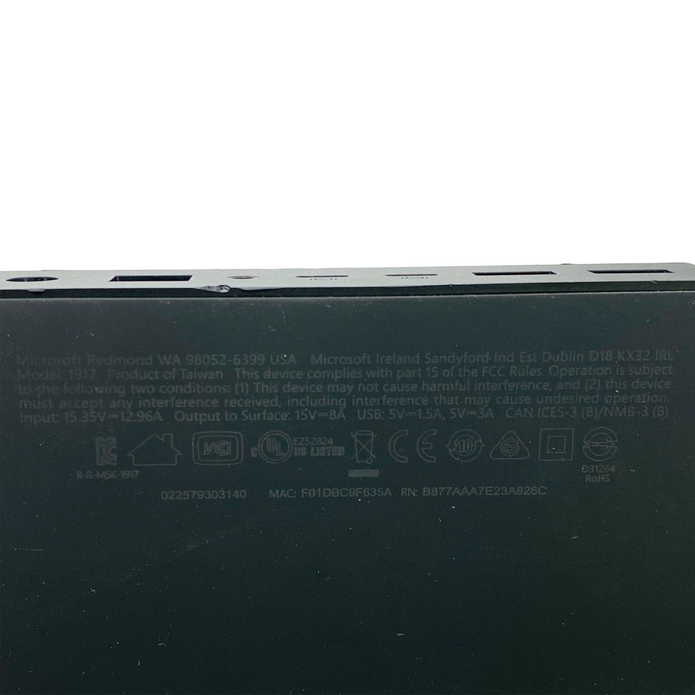 Genuine Microsoft Model 1917 Surface Dock 2 USB-C Docking Station w/OEM 200W AC