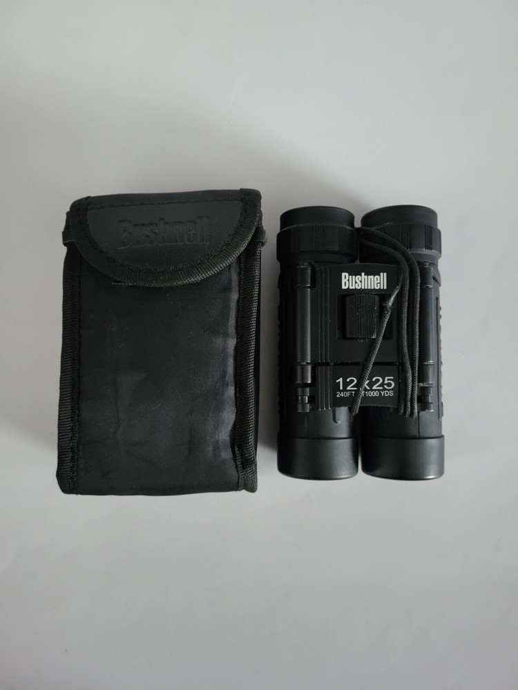 Bushnell Binoculars 12x25 Model 13-1225 w/ Soft Case