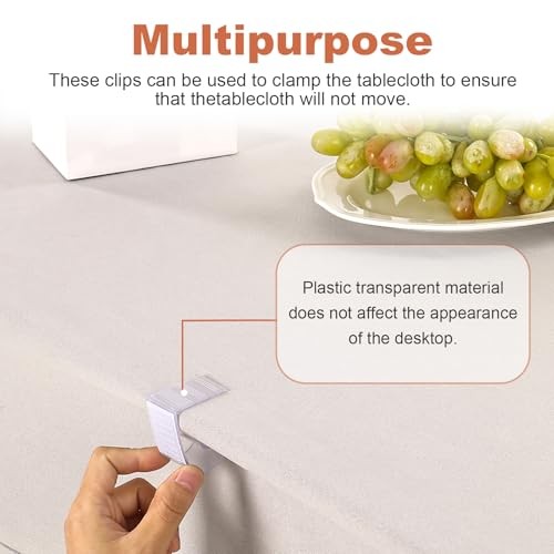 10 Pcs Table Skirt Clips: Clear Plastic Oval Tablecloth Holders for