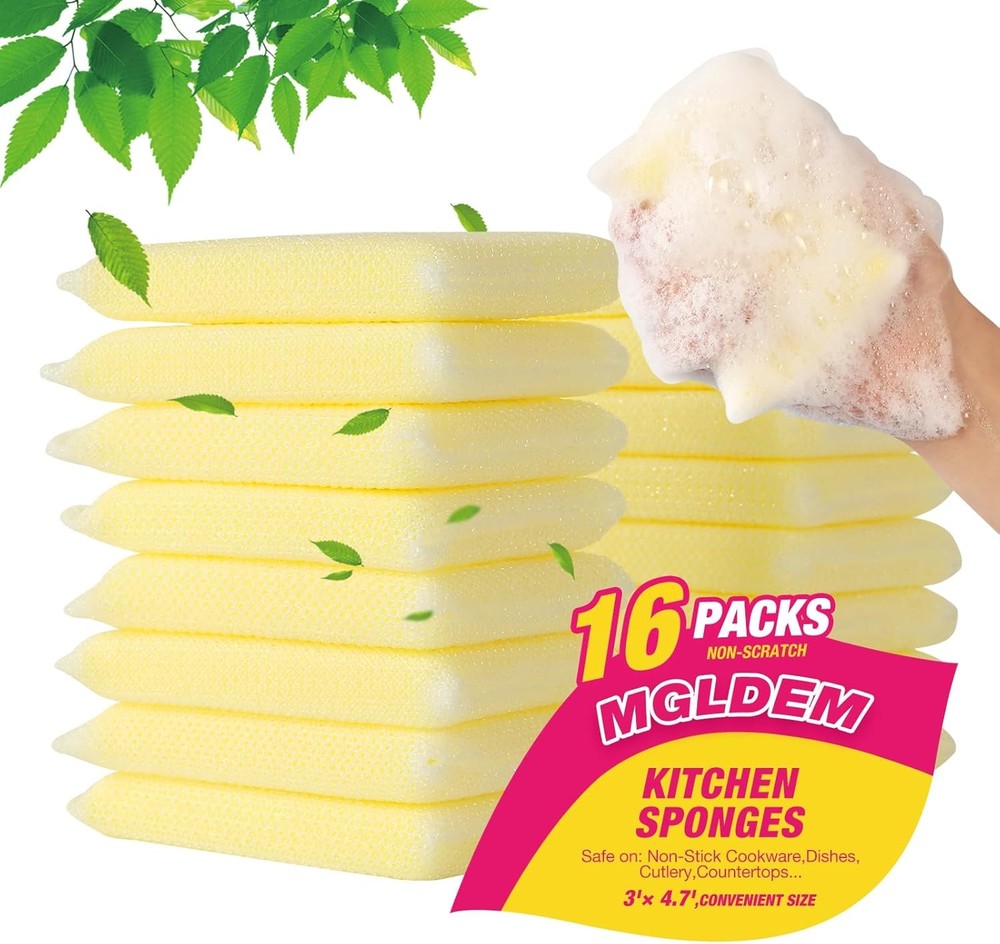 16 Pads Kitchen Spons All-pose Non Scratch Dish Spon，Multipose