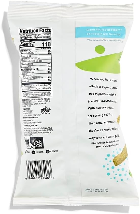 , Organic Lightly Salted Pea Crisps