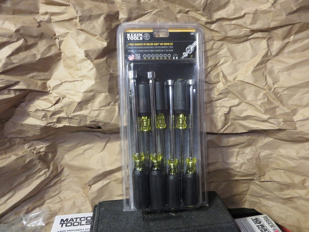Klein Tools 7- pc. Magnetic Tip Hollow - Shaft Nut Driver set 647M New
