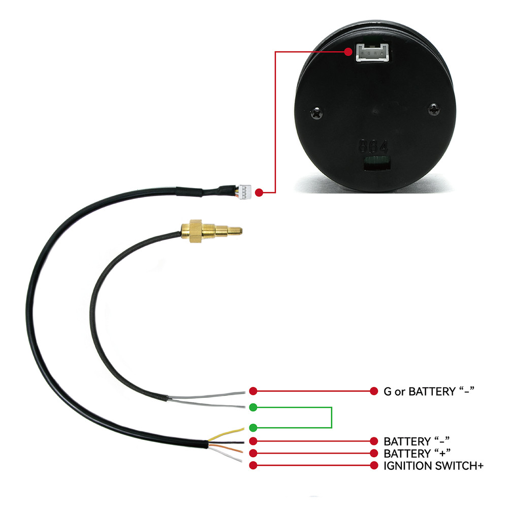 2" 52mm Digital & Pointer 7 Color LED Oil Temp Gaue Oil Temperature Meter+Sensor