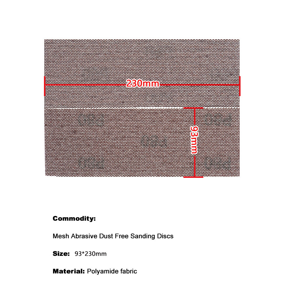 93*230mm Rectangles Grid Sandpaper 80-1000 Grit Hook & Loop Mesh Drywall Sanding