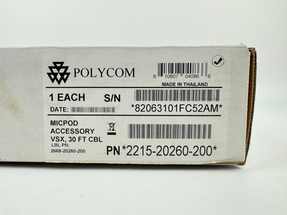 POLYCOM 2215-20260-200 MicPod Accessory VSX 30 Foot Cable