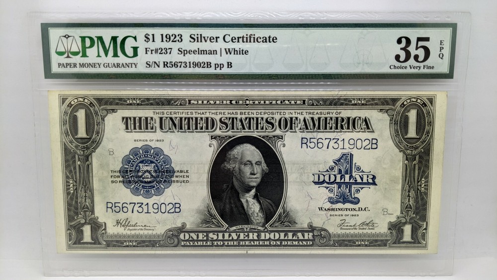 1923 $1 Silver Certificate - PMG 35 EPQ - Fr#237 - Large Size Note