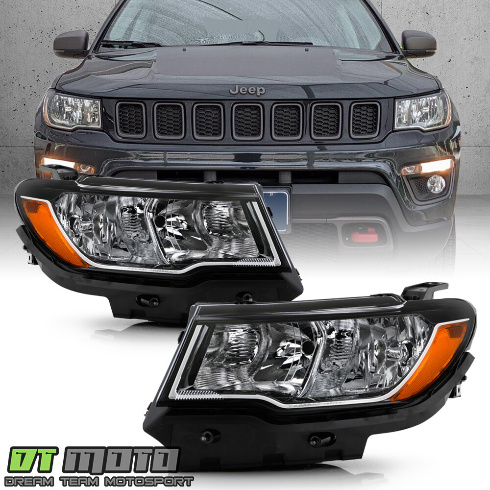 2017-2021 Jeep Compass [Halogen Model] OE Style Headlights Headlamps Left+Right
