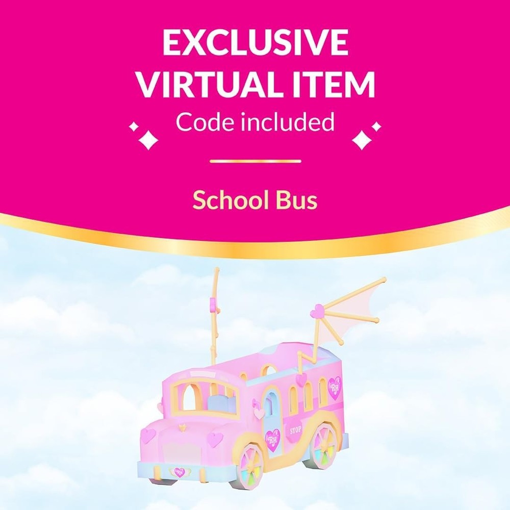ROYALE HIGH - SCHOOL BUS & GLAM CLOSET WITH VIRTUAL GAME CODE - NEW