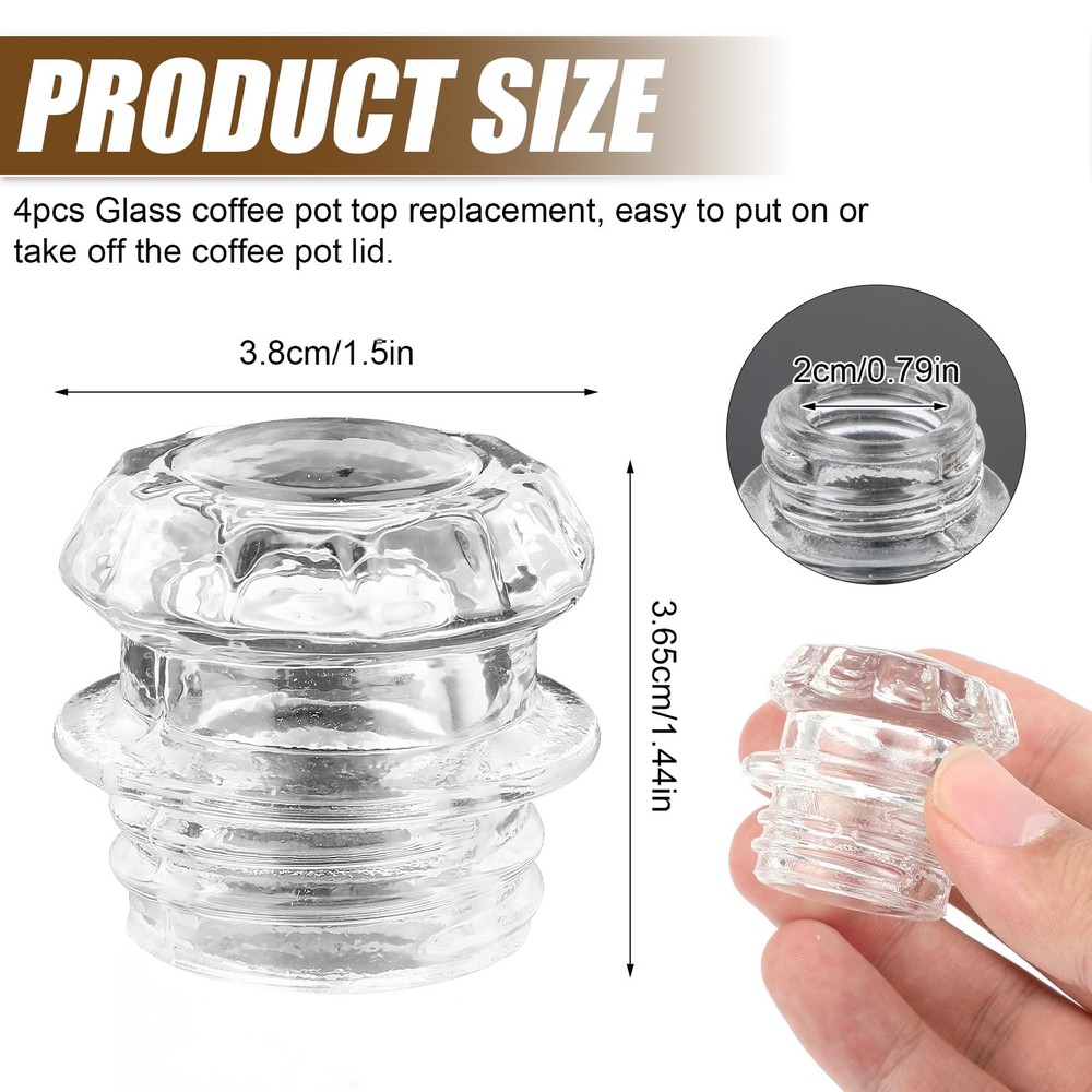 2pcs Percolator Glass Top Replacement, Parts M, Transparent