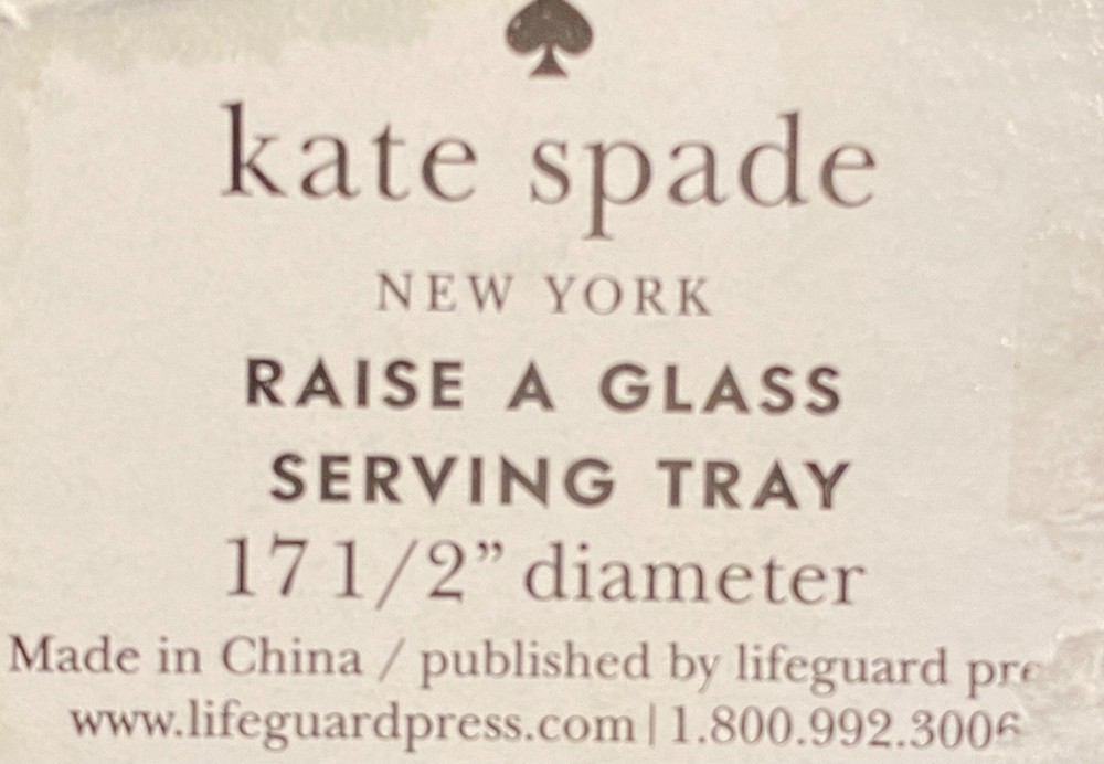 KATE SPADE - Serving Tray - Raise A Glass