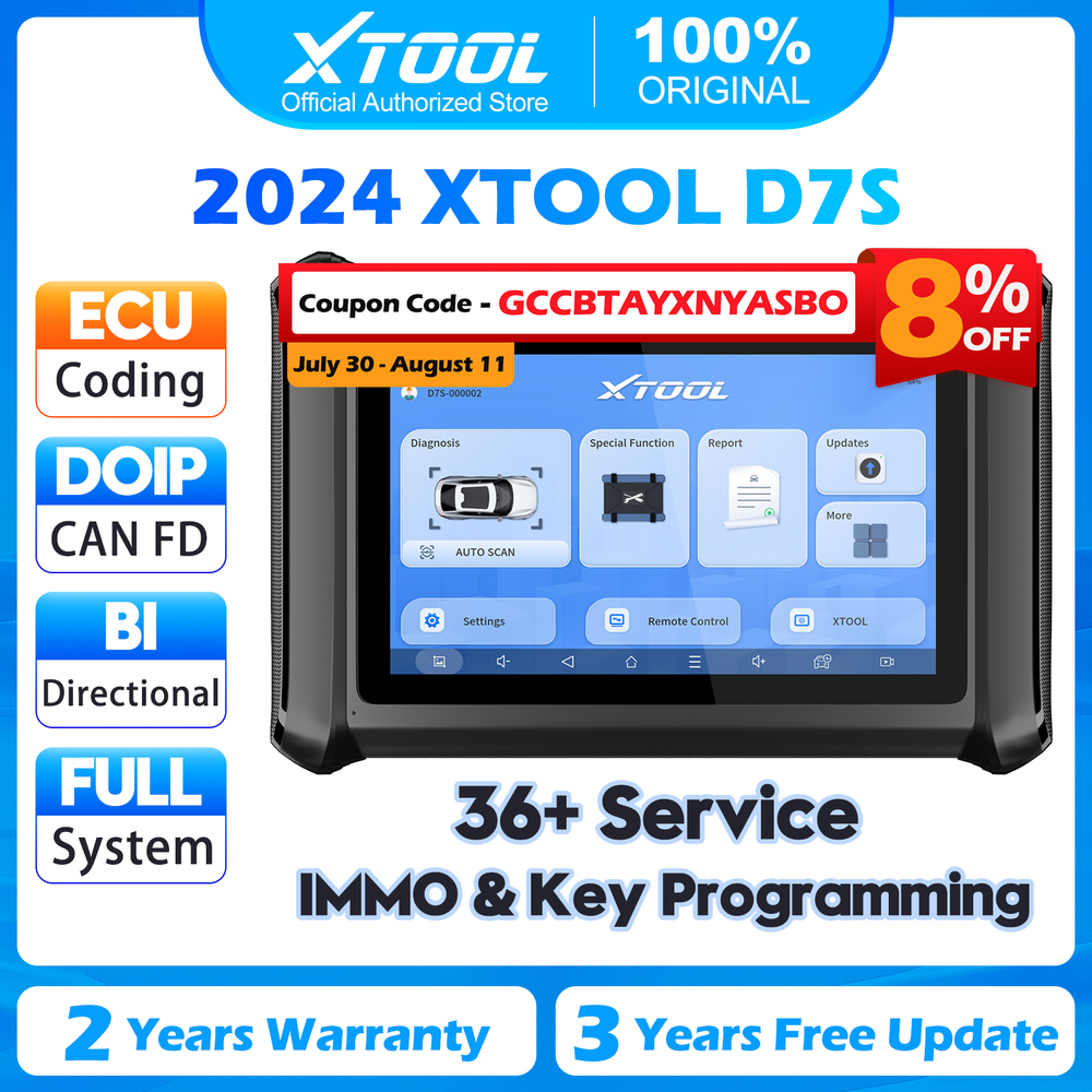 XTOOL D7S Auto Bidirectional Full System Car Diagnostic Scanner KEY Coding TOOL