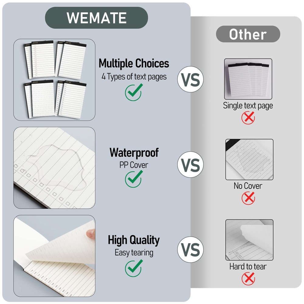 3x5 Inch Small Notepad Holder with 8 Pack 30 Sheets Notepad Refill and Pen