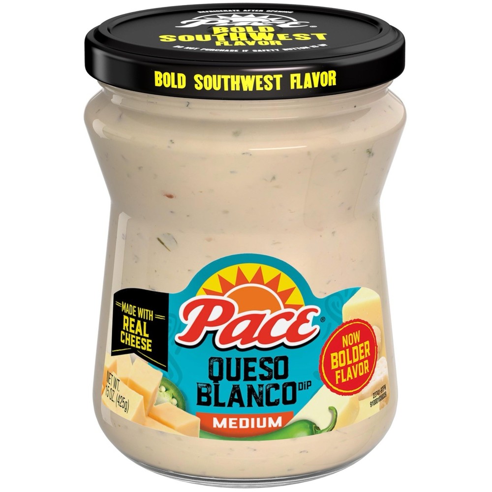Pace Medium Queso Blanco Cheese 🫕 Dip, 15 oz Jar