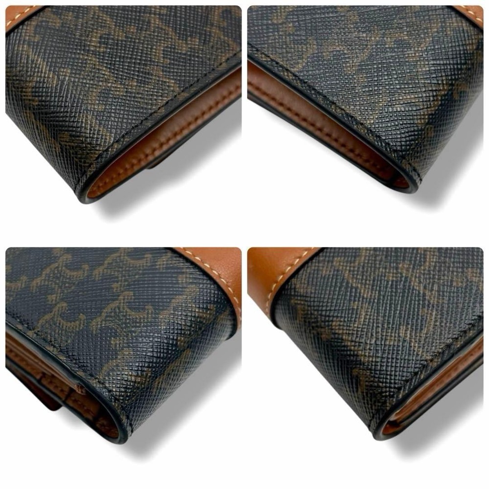 CELINE Small Tri Fold Wallet Triomphe Foldable Wallet From Japan
