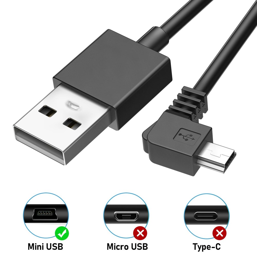 Dash Cam Charging Power Cable, USB-C Car 300 centimeters, Black
