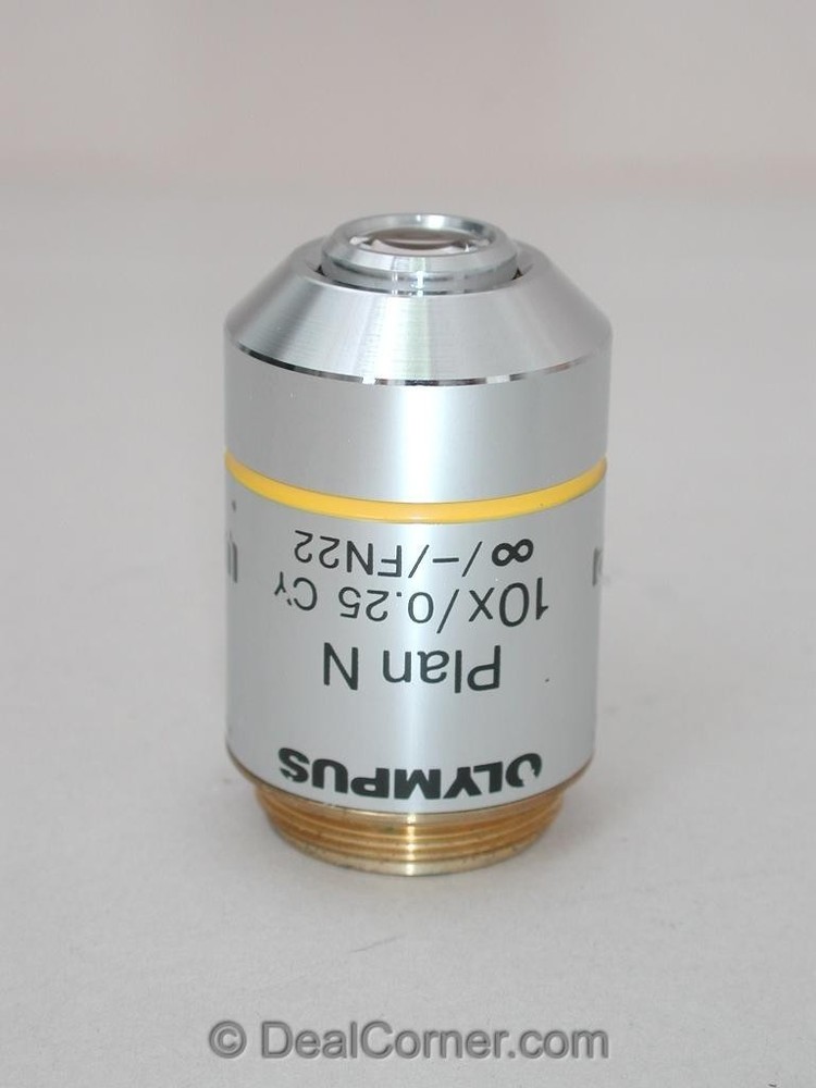 Olympus Microscope Objective Plan N 10x 0.25 CY Nice w/perfect optics