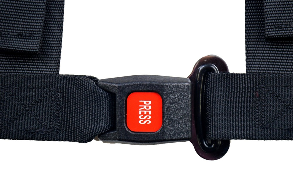 2" FLOOR MOUNT 3 POINT HARNESS SEAT BELT BOLT IN PULL DOWN LAP BELTS BLACK