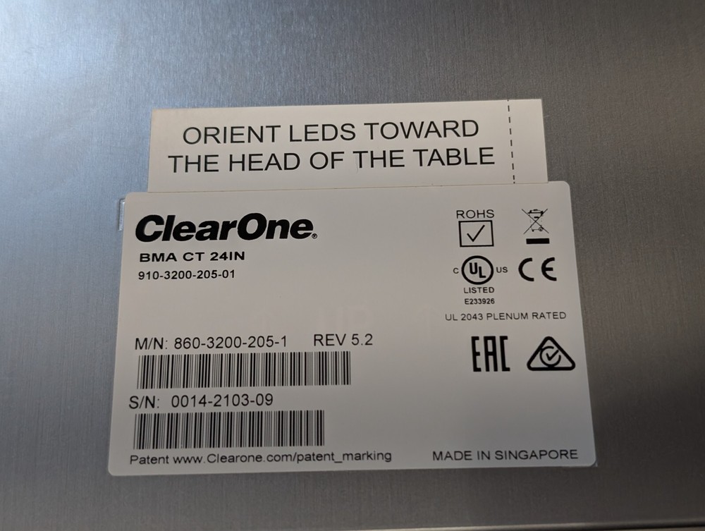 ClearOne 860-3200-205-1 REV 5.2 BMA CTH 24IN Mic Array Controller Module