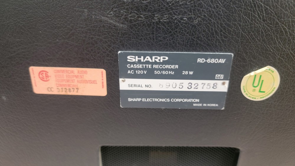 Sharp RD-680AV Professional Cassette Recorder PA System Tested And Working