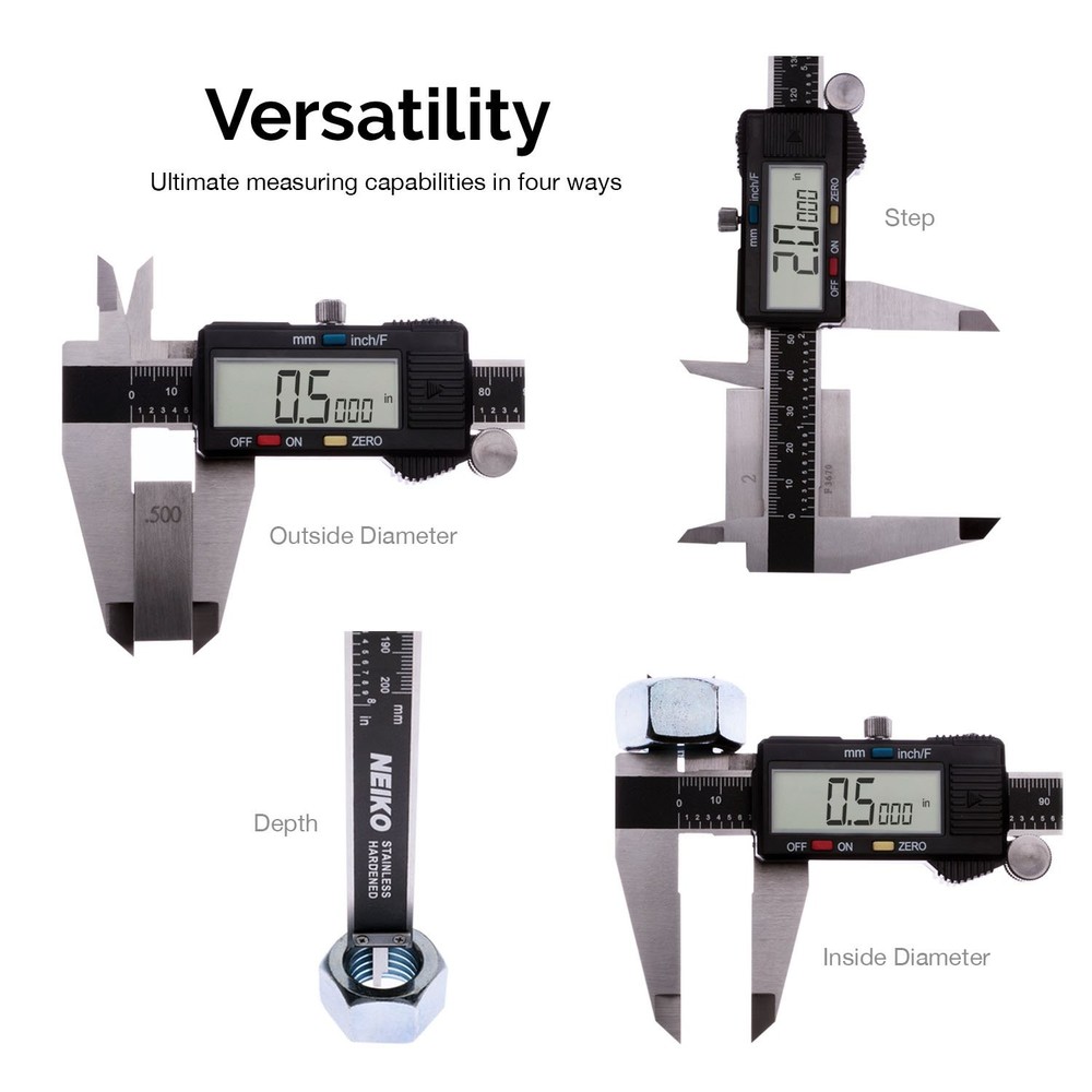 NEIKO 01408A 8” Electronic Digital Caliper Extra Large Display | 0-8 Inches |