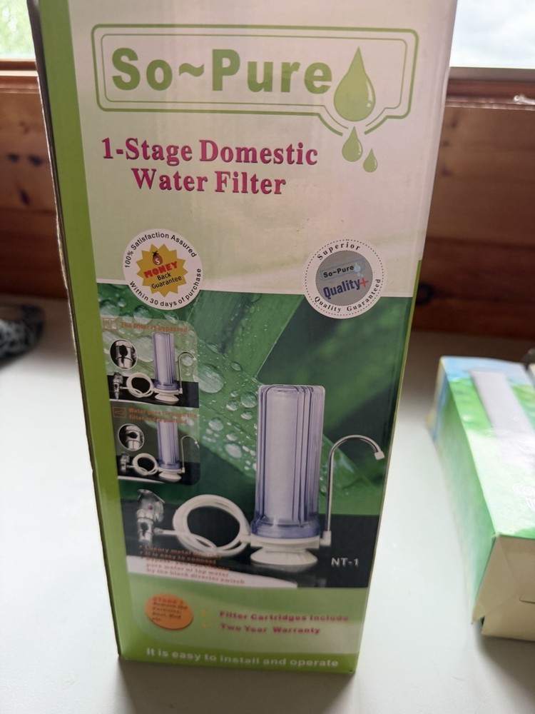 So~Pure NT-1 Countertop Water Filter, 1-Stage Ceramic & PP, Removes Bacteria