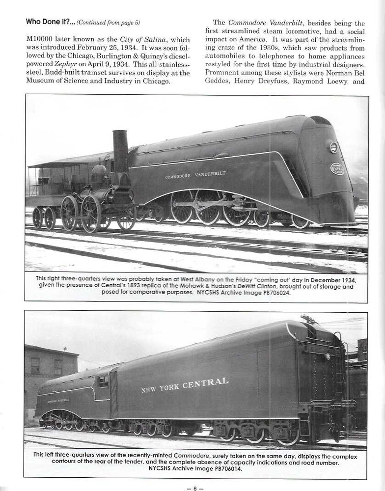 Central Headlight Magazine 3 2020 Streamlining Commodore Vanderbilt West Shore