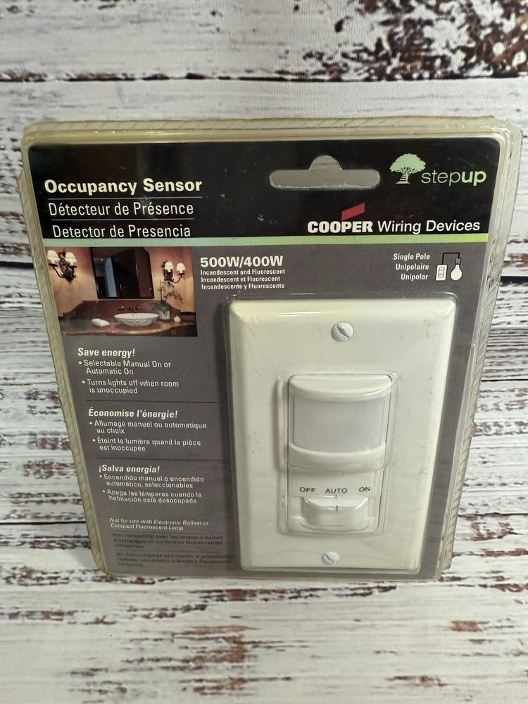 Cooper Stepup Occupancy Sensor K6109W-L - Manual On, Automatic On, Off Switch