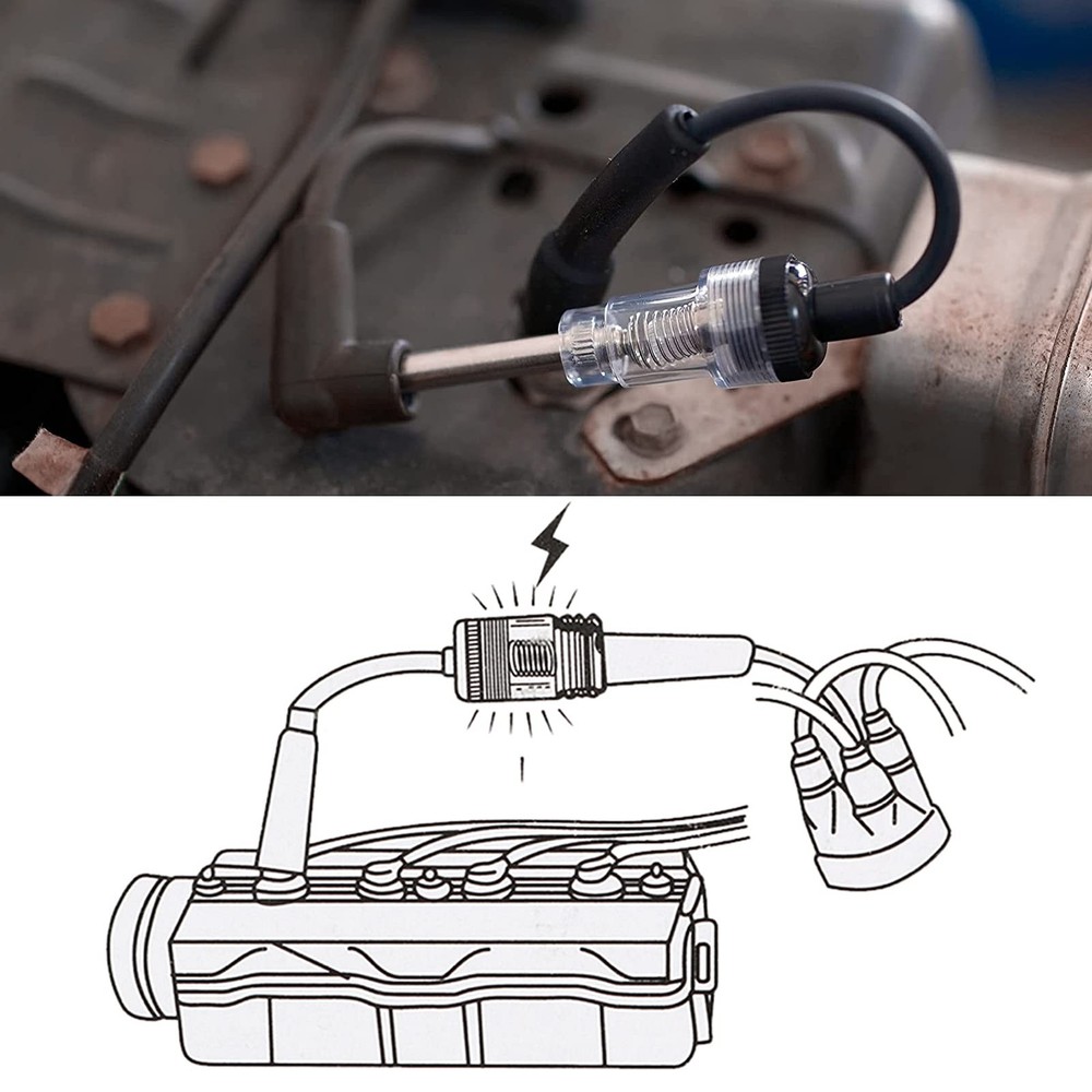 6 Pcs Car Spark Plug Tester - Engine Ignition 6pcs, black