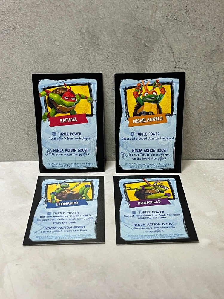 2023 Ninja Turtles Mutant Mayhem Monopoly - Replacement Character cards