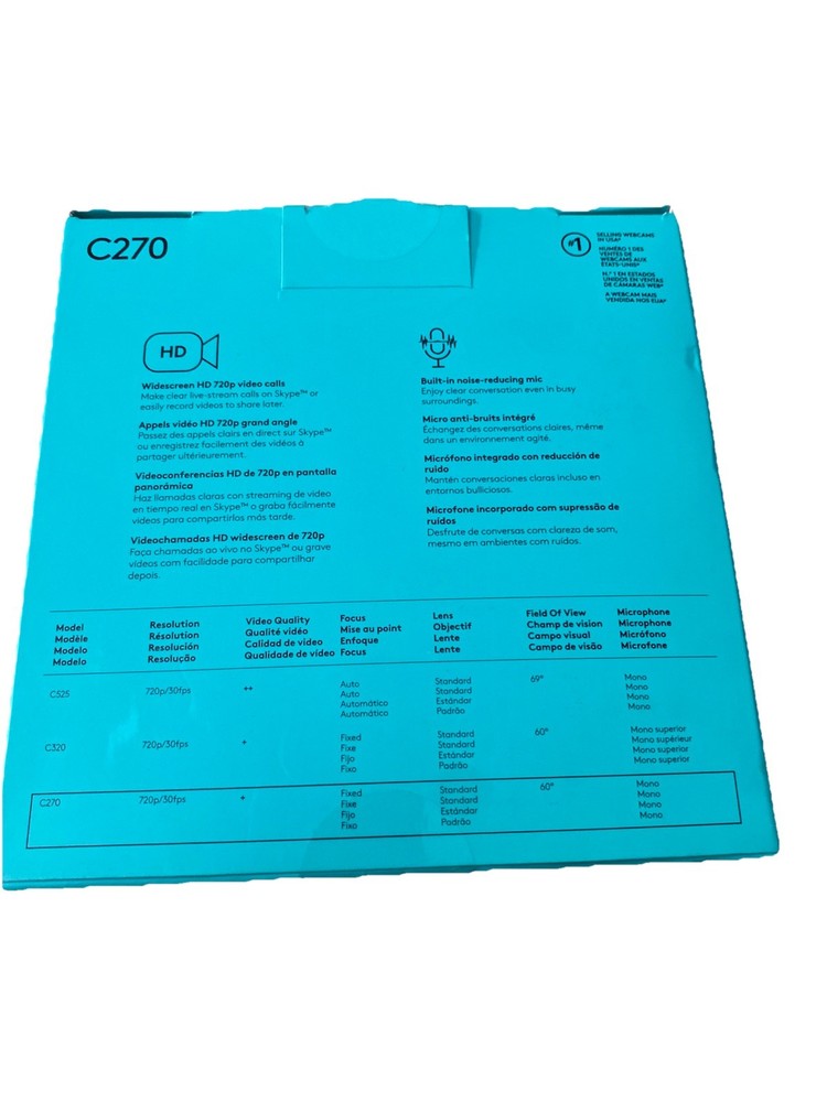 Logitech C270 HD Webcam - Open Box