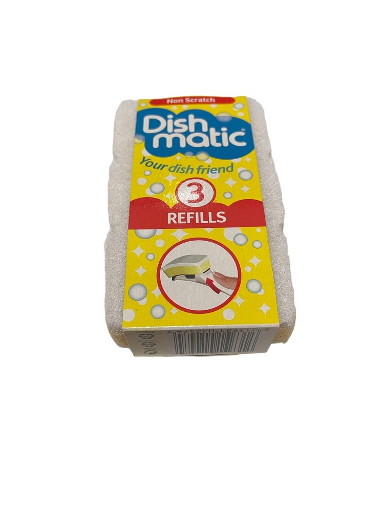 Dishmatic White Non Scratch Sponge Scourer 3 Pack Refill Replacements