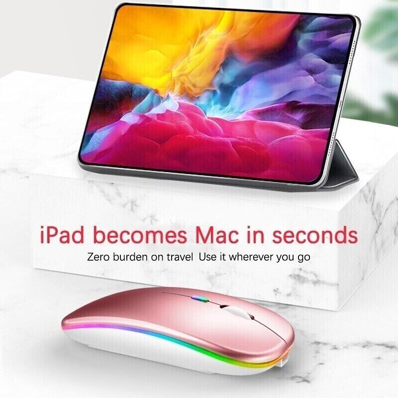 Premium Wireless Bluetooth Mouse For All MacBook Air Pro iPad iMac Tablet PC RBG