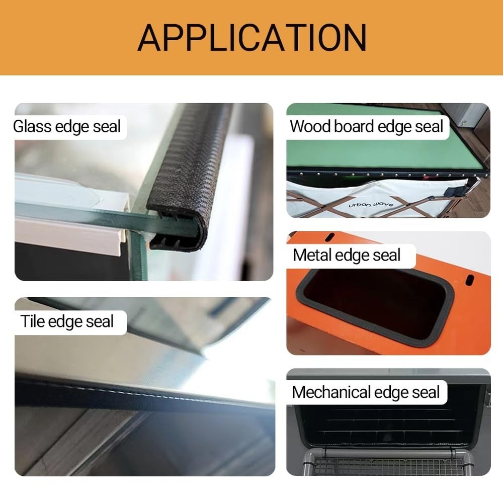 U-Shape Edge Banding-Fits 1/2" Edge,Rubber Trim for Sharp/Rough Surfaces, (20FT)