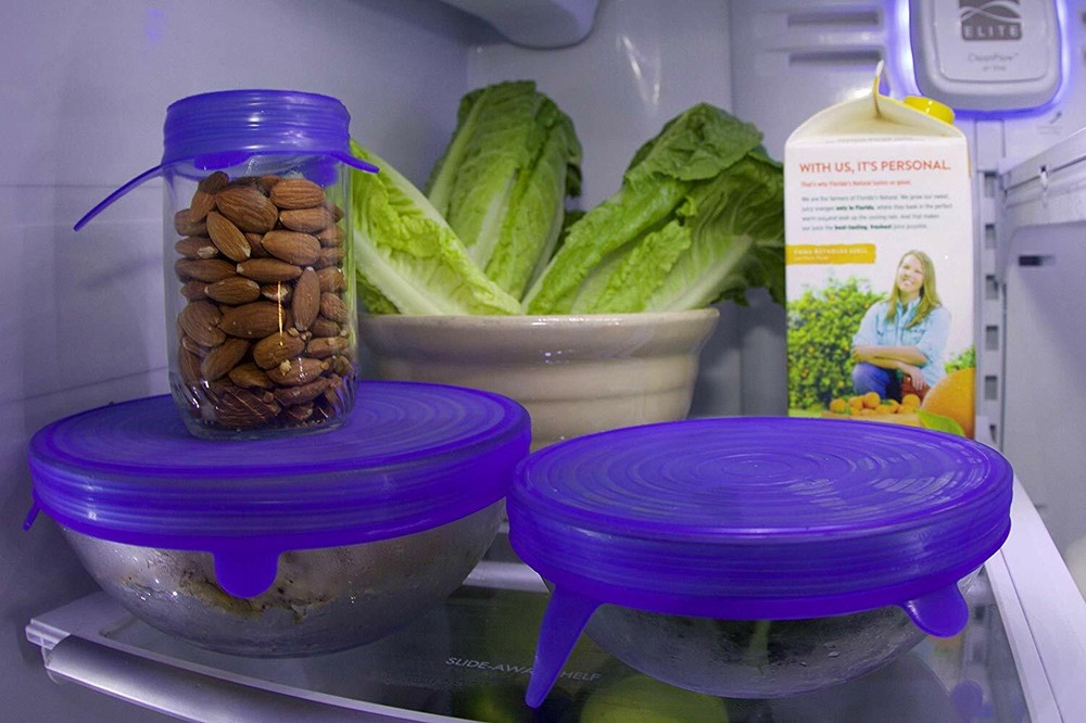 Reusable Silicone Stretch Lids (6) Eco Friendly Lids Durable Expandable Freezer