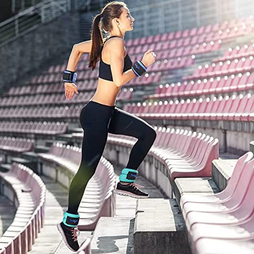 1 Pair Wrist Weights with Adjustable Strap for Jogging Exercise, 1lb Each