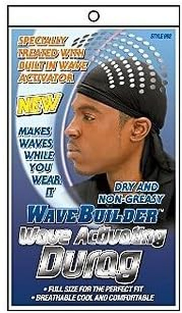 Premium Hair Wave Activating Durag, Black