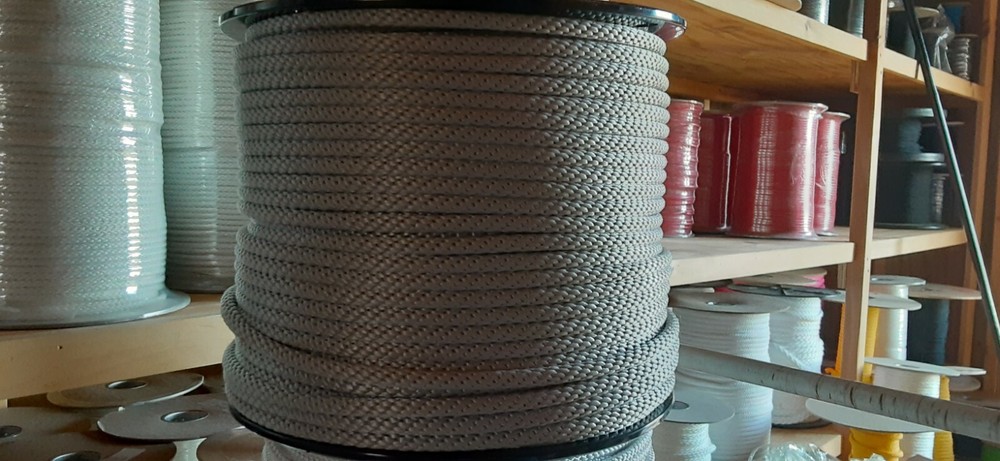 5/16” x 480 ft. Solid Braid MFP Rope w/ Wire Center.Gray. Made in USA