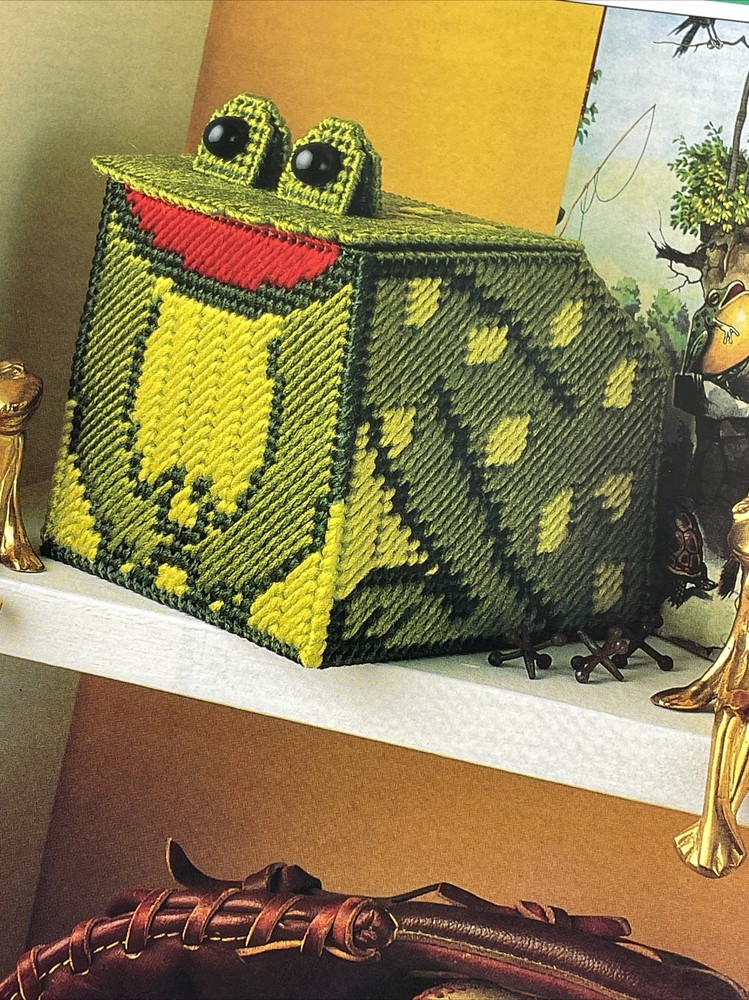 Annie's Attic Hoppy Box Storage Frog Plastic Canvas Pattern