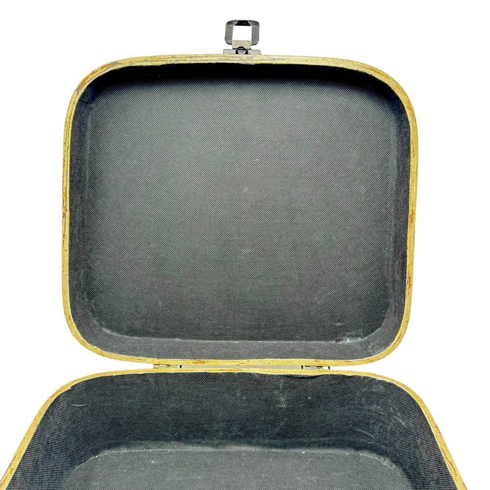 Decorative Distressed American Flag Suitcase Style Hinged Latch Box