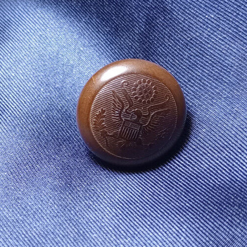 US ARMY WW1 Vegetable Ivory pocket button, 1, slightly domed