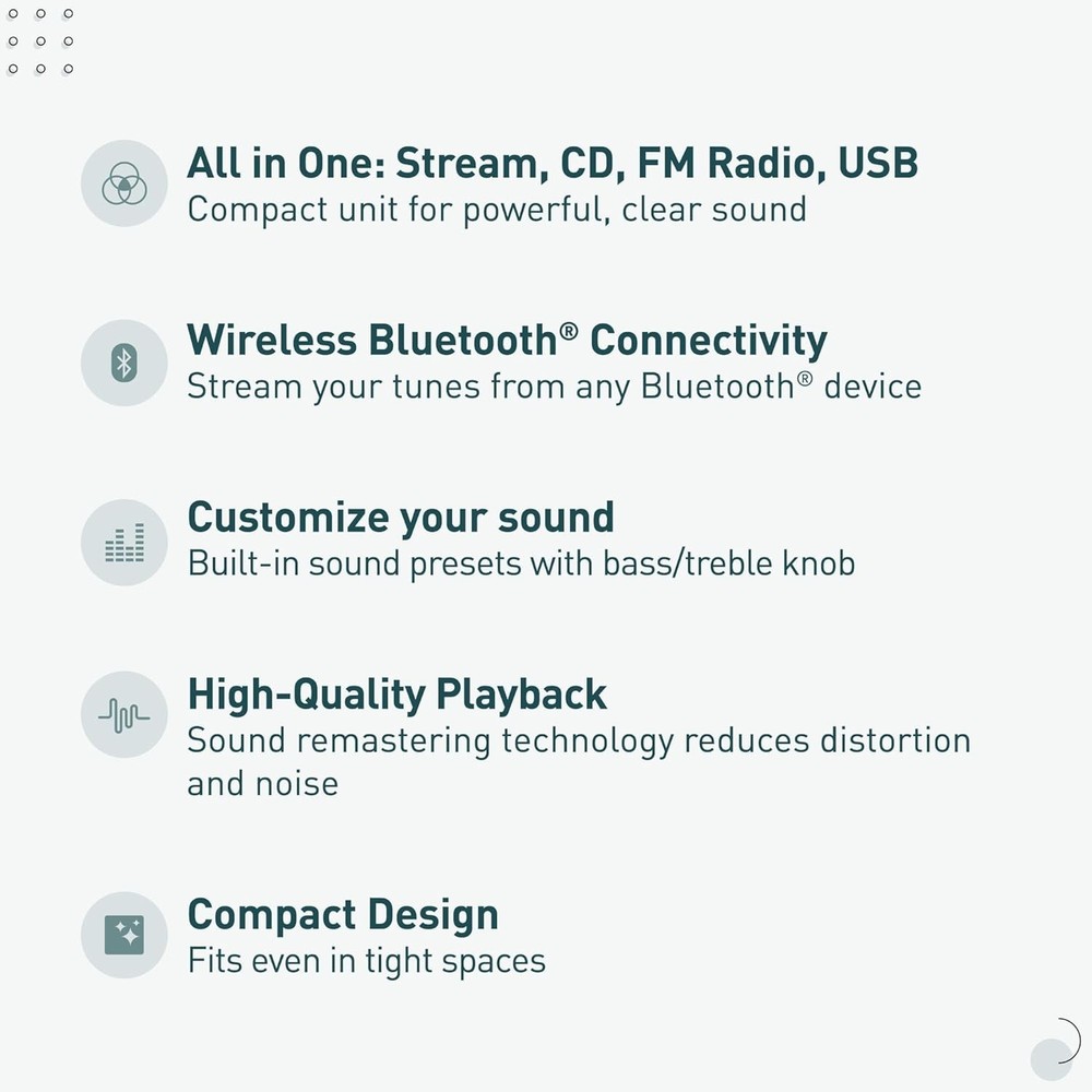 Panasonic Compact Stereo System with CD Player, Bluetooth, FM Radio and USB ...
